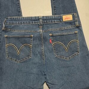 Levi's Women's Blue Denim Overalls with Classic Back Pocket Stitching